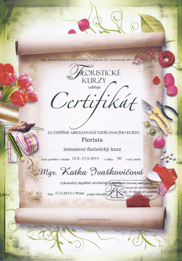 CERTIFIKÁT FLORISTA